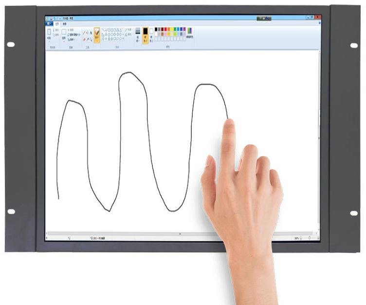 Hand drawing on an IronView 19 inch industrial touch screen monitor — touch demo