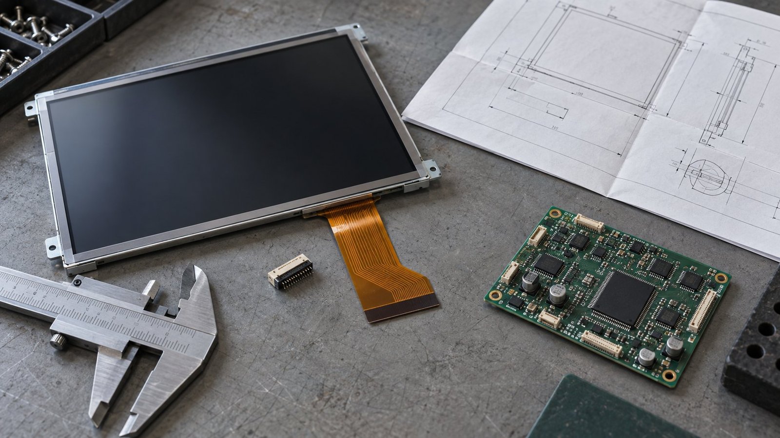 Industrial monitor replacement evidence pack with drawings and connector samples