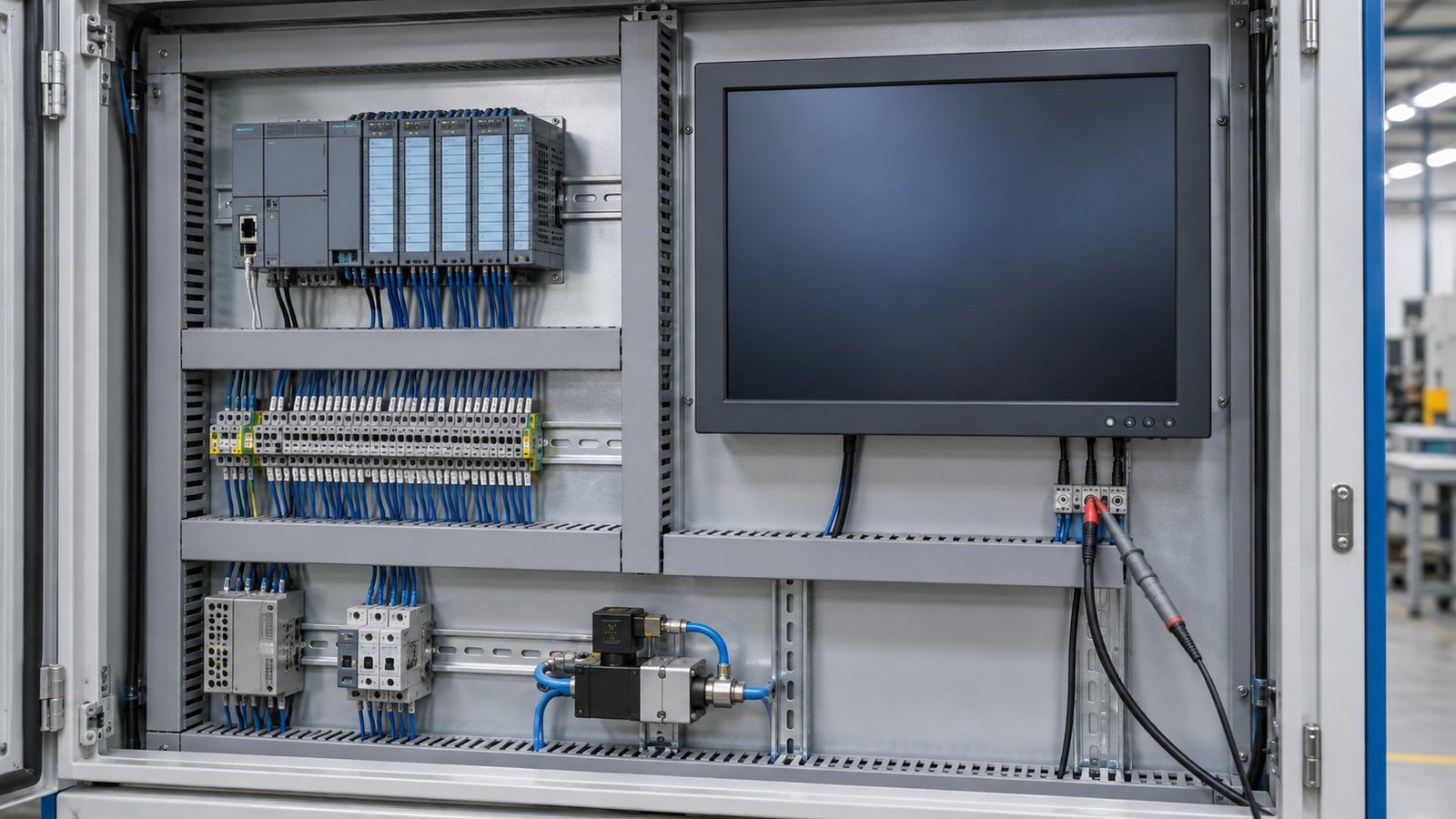 19 industrial monitor 24V input brownout test with a solenoid load on the same control rail