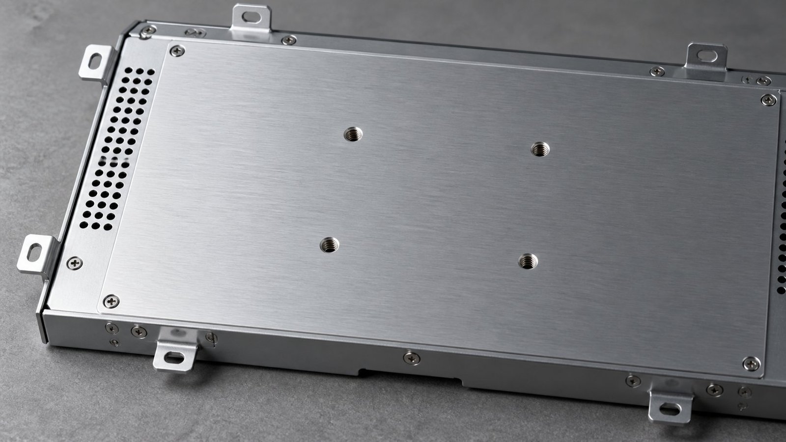VESA-Lochbild und Bracket-Montage Rückseite eines Open Frame Einbau Monitors mit VESA-Lochbild und Bracket-Laschen